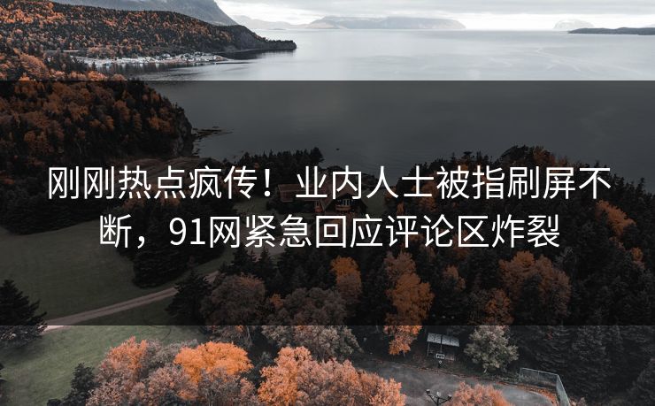 刚刚热点疯传！业内人士被指刷屏不断，91网紧急回应评论区炸裂