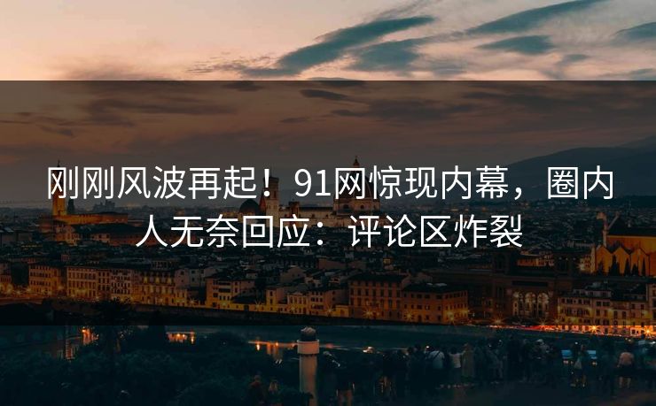 刚刚风波再起！91网惊现内幕，圈内人无奈回应：评论区炸裂