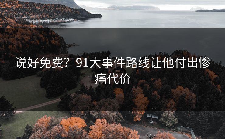 说好免费？91大事件路线让他付出惨痛代价