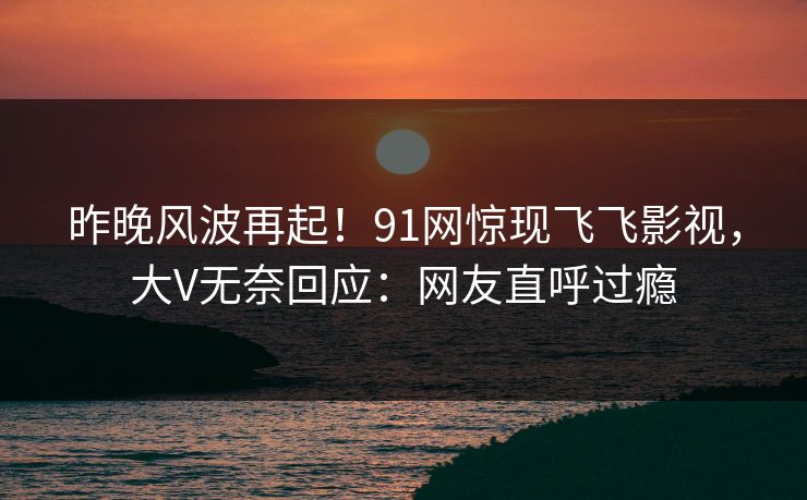 昨晚风波再起！91网惊现飞飞影视，大V无奈回应：网友直呼过瘾